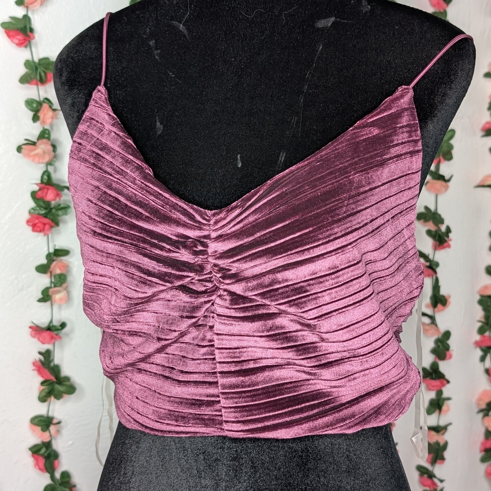 Wild Fable Ruched Velvet Camisole - Purple